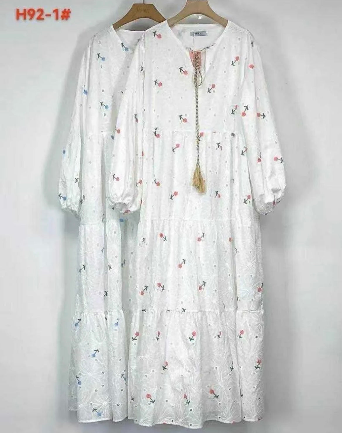 Vestido algodón flores azul